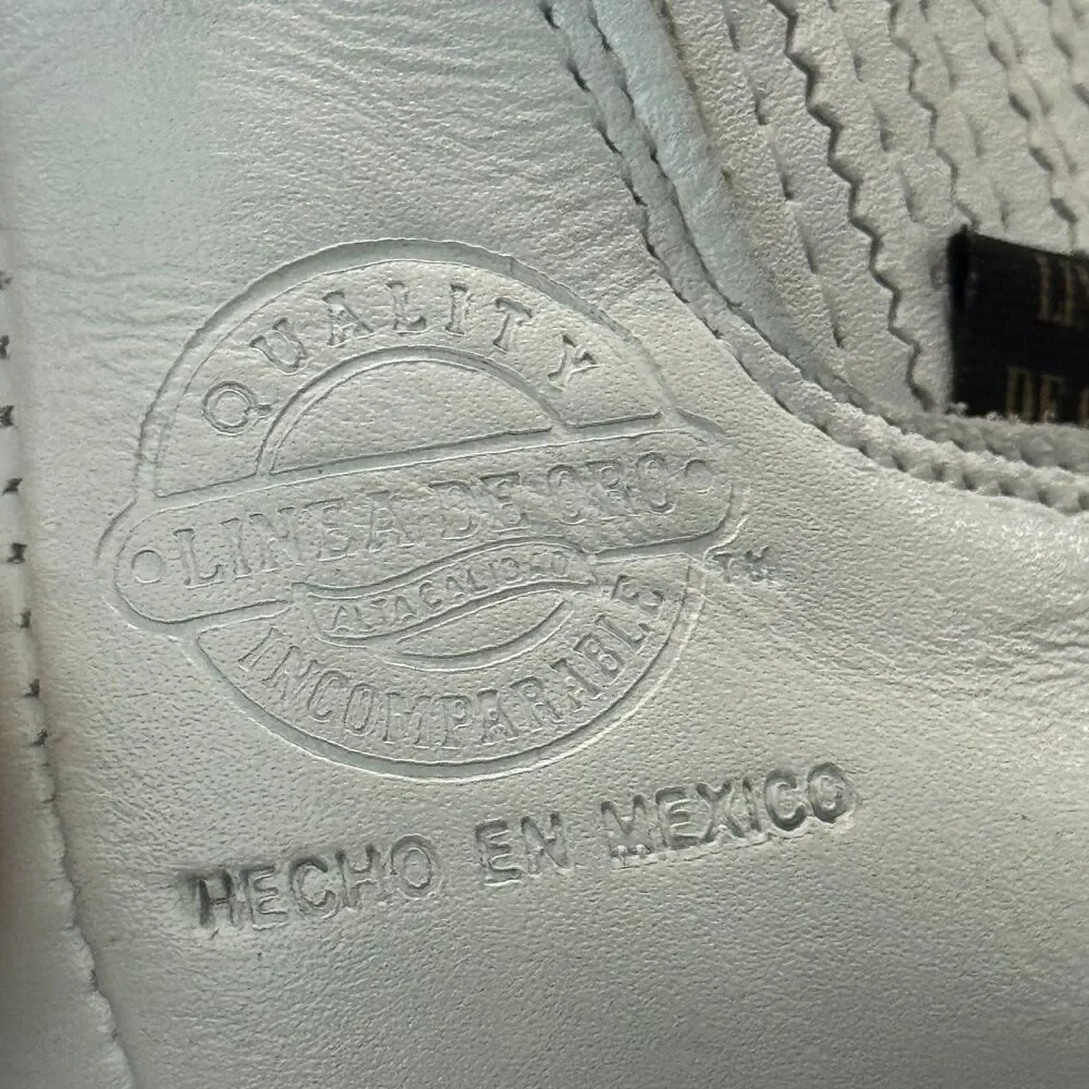 White Leather Sole Botin Charro